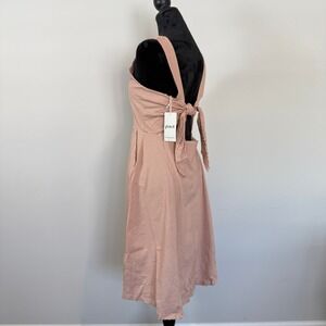 Pact Striped Tie Back Cutout Sundress Large Rust Ivory Coastal Nautical Vacation